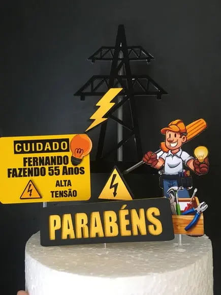 Topo de Bolo Eletricista