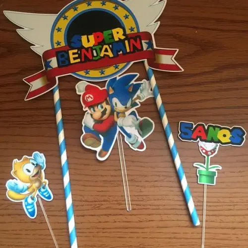 Topo de Bolo Mário Bross Nintendo