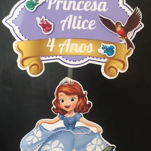 Topo de Bolo Princesa Sofia