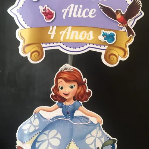 Topo de Bolo Princesa Sofia