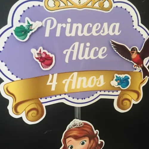 Topo de Bolo Princesa Sofia