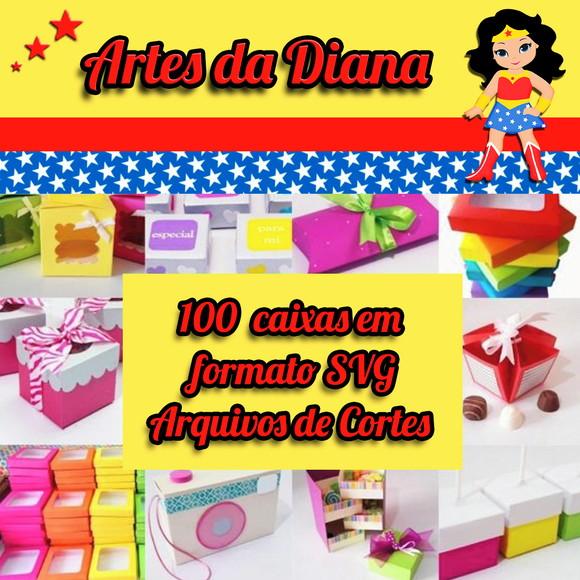 Arquivo de Corte - 100 Caixas em Formato Svg. - Cód. 81