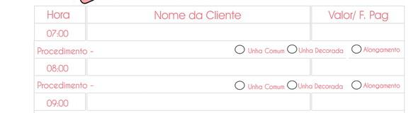 Arquivo Digital Agenda da Manicure Permanente - Cód.: 02