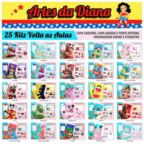 25 Kits Digital Volta as Aulas - Etiquetas e Capas