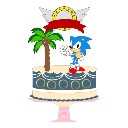 Arquivo de Corte - Topo de Bolo Em Camadas Sonic - Cod 50