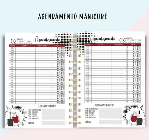 Arquivo Digital Agenda Manicure Permanente Jpg/pdf - Cod 51