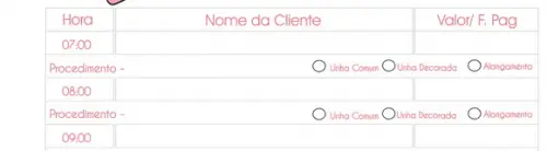 Arquivo Digital Agenda da Manicure Permanente - Cód.: 02