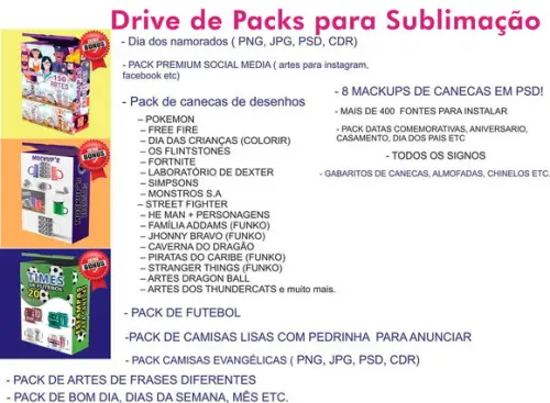 Drive Packs para Sublimação - Cód.: 58