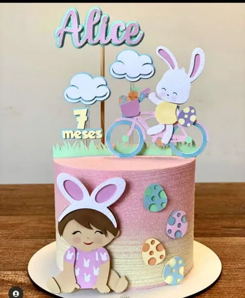 Topo Páscoa Bebê Coelho + 4 Arquivos a Sua Escolha