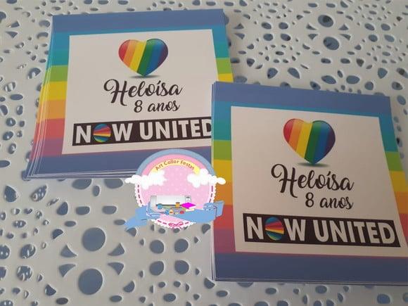 20 Adesivos para sacolinha Now United