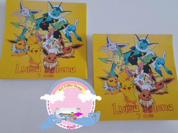 20 Adesivos para sacolinha Pokemon