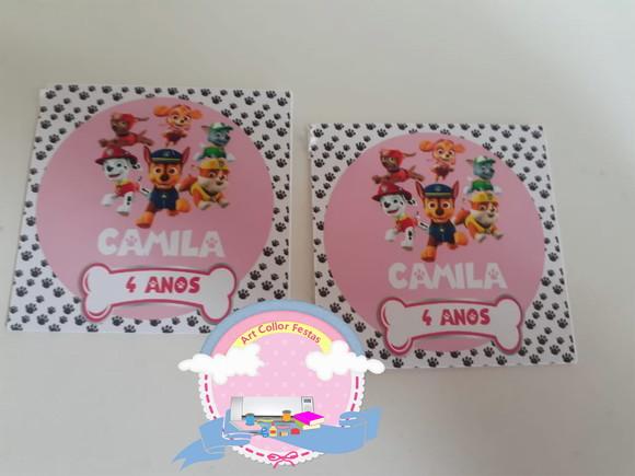 50 Adesivos redondo Patrulha Canina