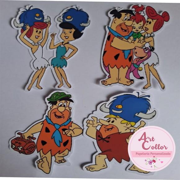 30 Apliques para Tubete 13 cm Flinstones