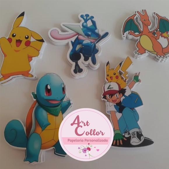 30 Apliques para Tubete 13 cm Pokemon