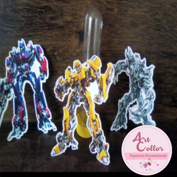 30 Apliques para Tubete 13 cm Transformers