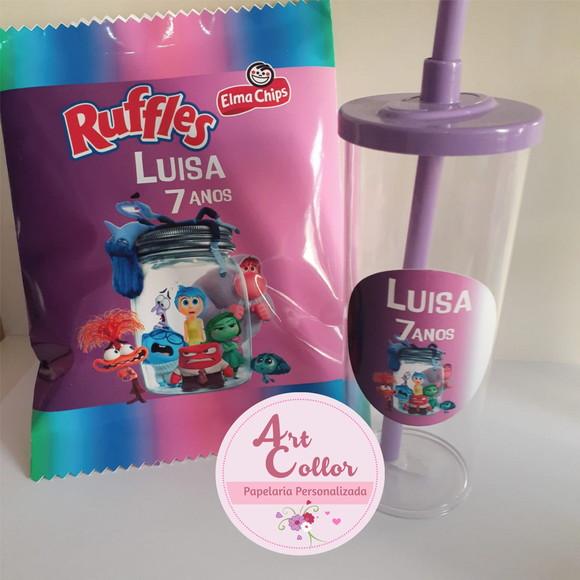 15 Kits Batata Ruffles Personalizada + Copo Divertidamente