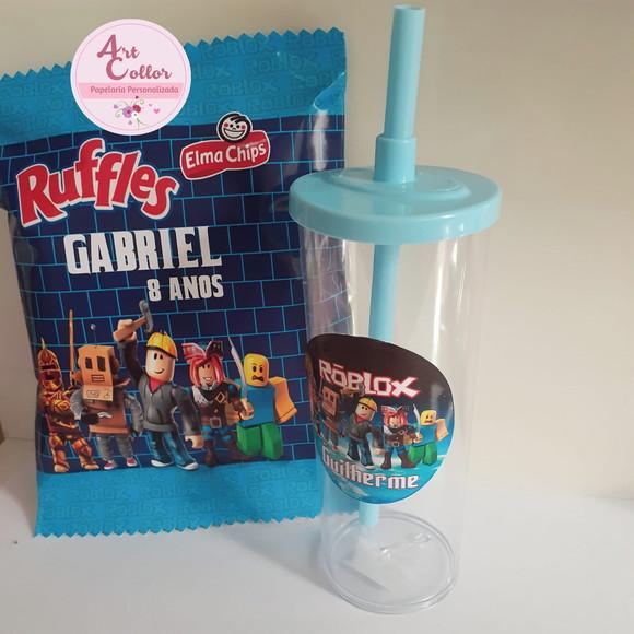 15 kits Batata Ruffles Personalizada + Copo Roblox