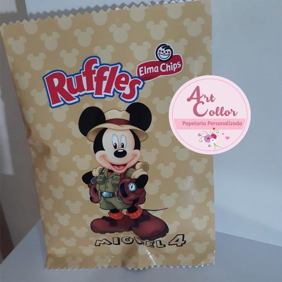 15 Batatas Ruffles Personalizada Mickey Safari