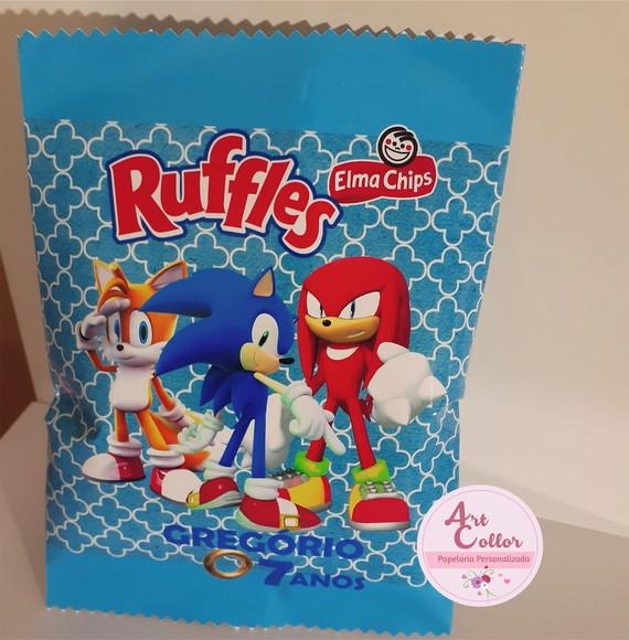 15 Batatas Ruffles Personalizada Sonic