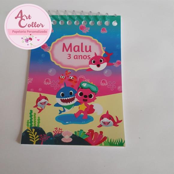 20 Bloquinhos Baby Shark Rosa