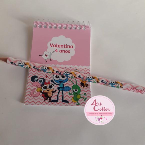 20 Bloquinhos Bob Zoom Menina + Lápis Personalizado