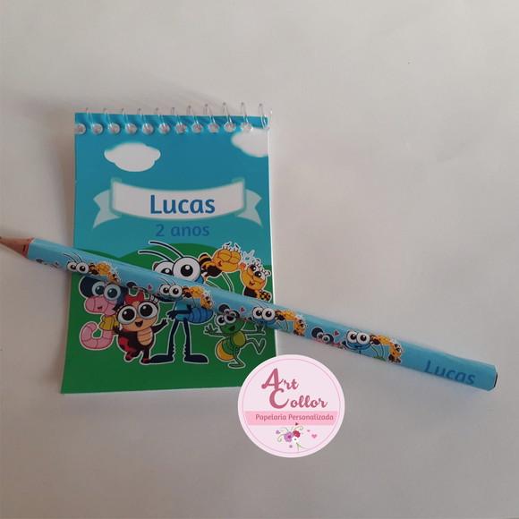 20 Bloquinhos Bob Zoom+ Lápis Personalizado