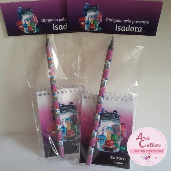 Bloquinho Divertidamente + Lápis Personalizado