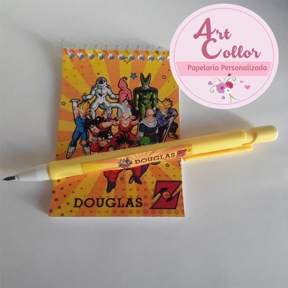 20 Bloquinhos Dragon Ball + Lapiseira Personalizada