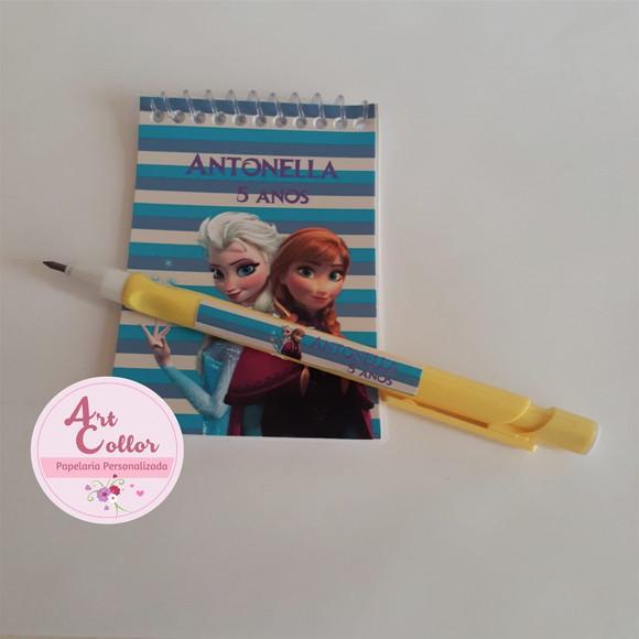 20 Bloquinhos Frozen + Lapiseira Personalizada