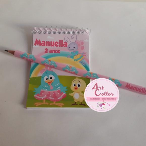 20 Bloquinhos Galinha Pintadinha Candy + Lápis Personalizado