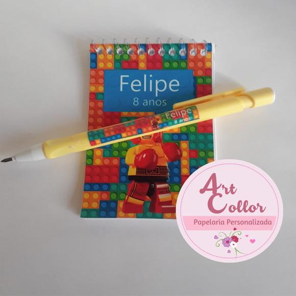 20 Bloquinhos Lego+ Lapiseira Personalizada