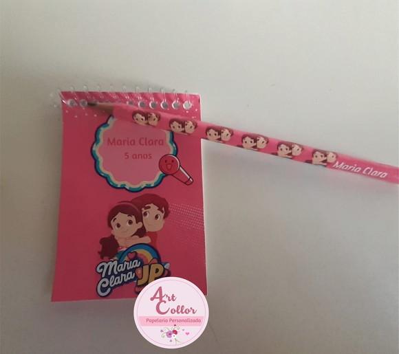 20 Bloquinhos Maria Clara e Jp + Lápis Personalizado