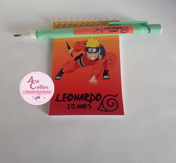 20 Bloquinhos Naruto + Lapiseira Personalizada