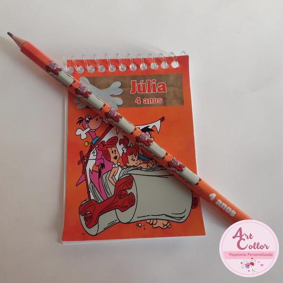 20 Bloquinhos os Flintstones + Lápis Personalizado