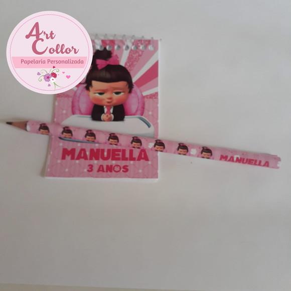 20 Bloquinhos Poderosa Chefinha + Lápis Personalizado