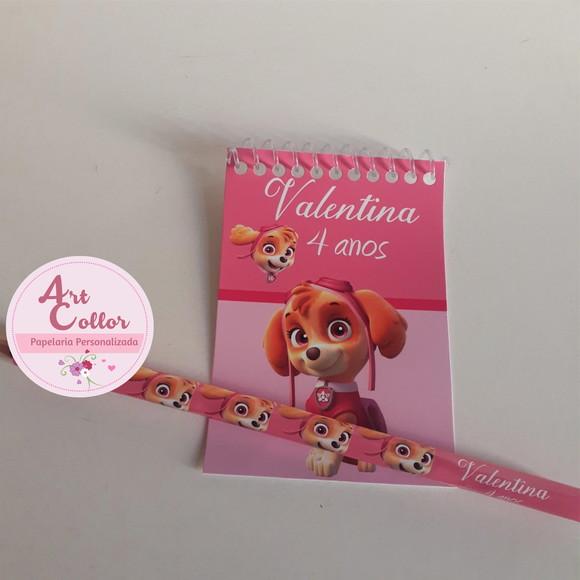 20 Bloquinhos Skye + Lápis Personalizado