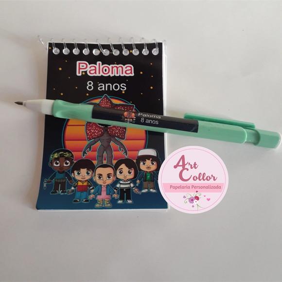 20 Bloquinhos Stranger Things + Lapiseira Personalizada