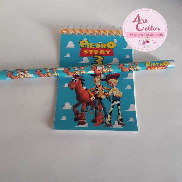 20 Bloquinhos Toy Story + Lápis Personalizado