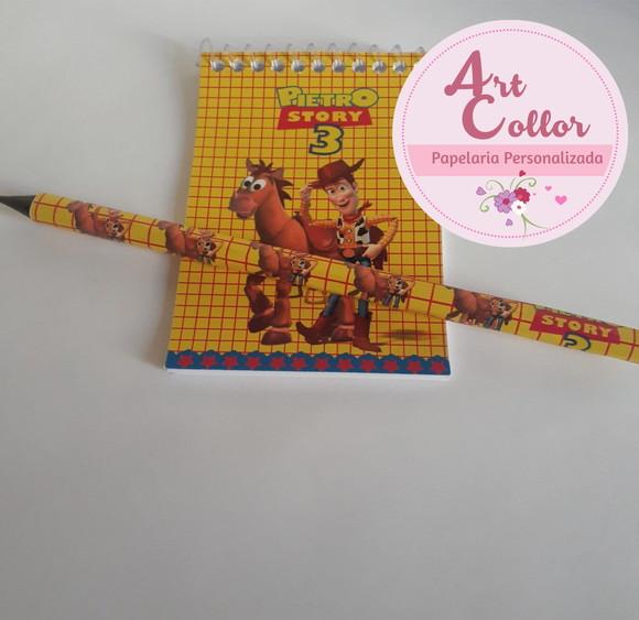 20 Bloquinhos Toy Story + Lápis Personalizado