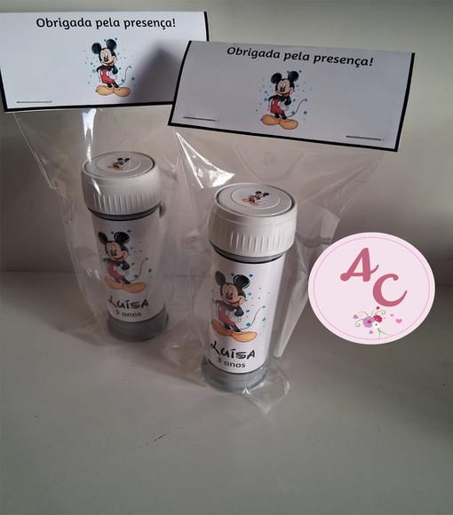 15 Bolhas de Sabão Personalizada Minnie e Mickey