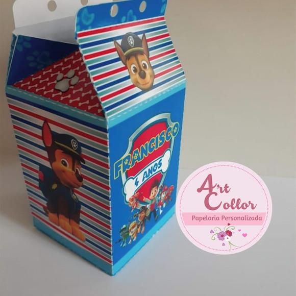 10 Caixas Milk Personalizada Patrulha Canina