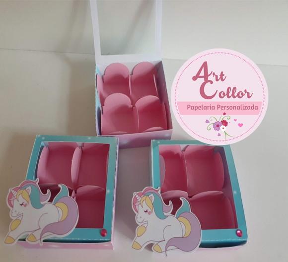 10 Caixas para 4 Doces Unicornio