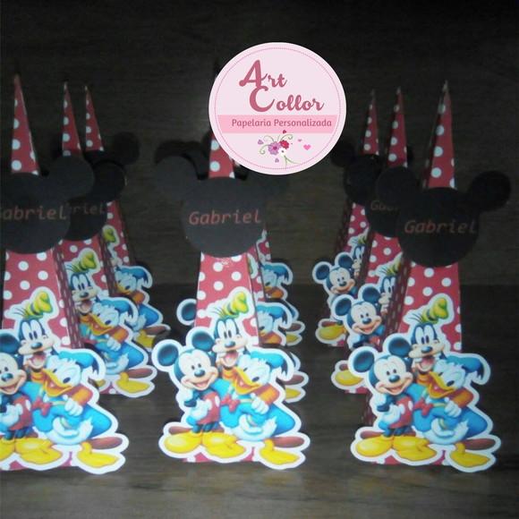 10 Caixas Pirâmide com aplique turma da Disney
