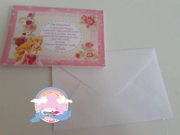 25 Convites Impresso Bela Adormecida / Princesa Aurora