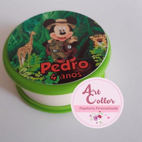 20 Copos Retrátil Personalizado Mickey Safari