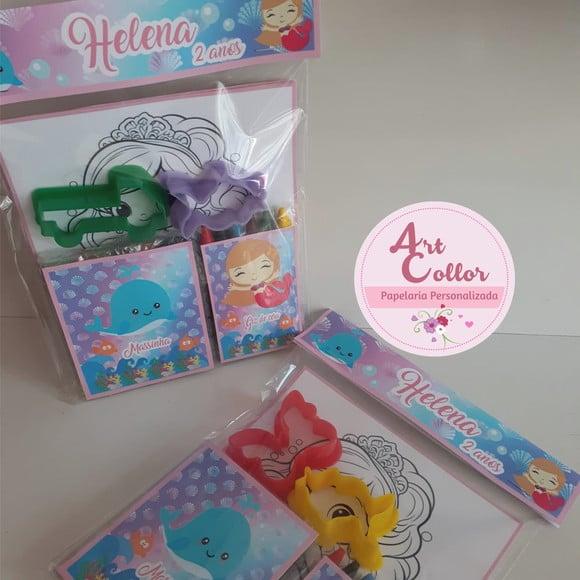 10 Kits Massinha, Giz de Cera Baleia e Sereia