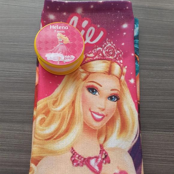 15 Kits Toalhinha para Mãos + Copo Retrátil Barbie