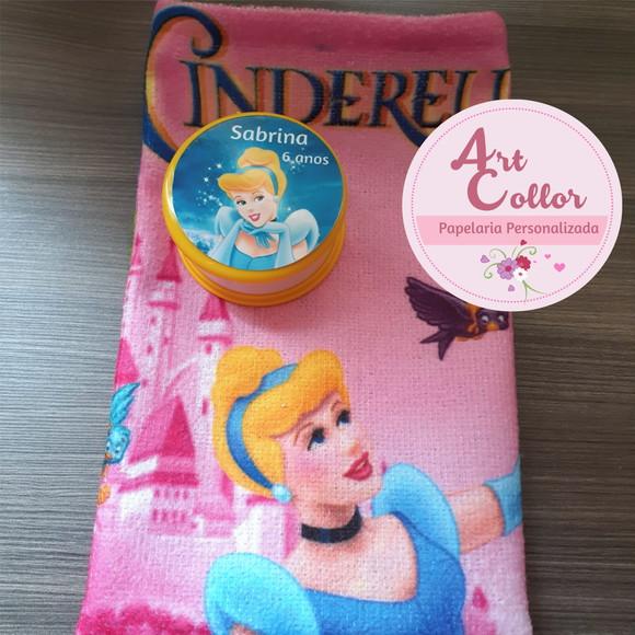 15 Kits Toalhinha para Mãos + Copo Retrátil Cinderela