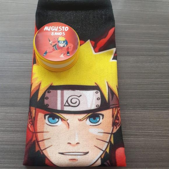 15 Kits Toalhinha para Mãos + Copo Retrátil Naruto