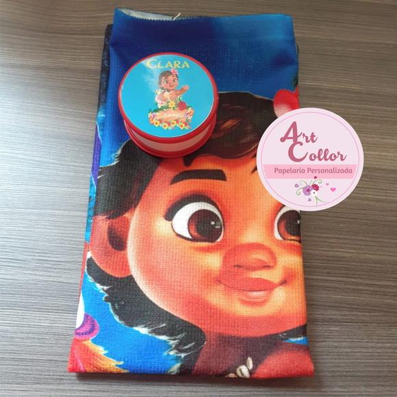 15 Kits Toalhinha para Mãos + Copo Retrátil Moana Baby